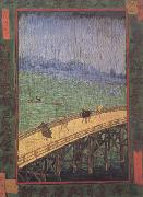 Vincent Van Gogh Japonaiserie:Bridge in the Rain (nn04) France oil painting artist